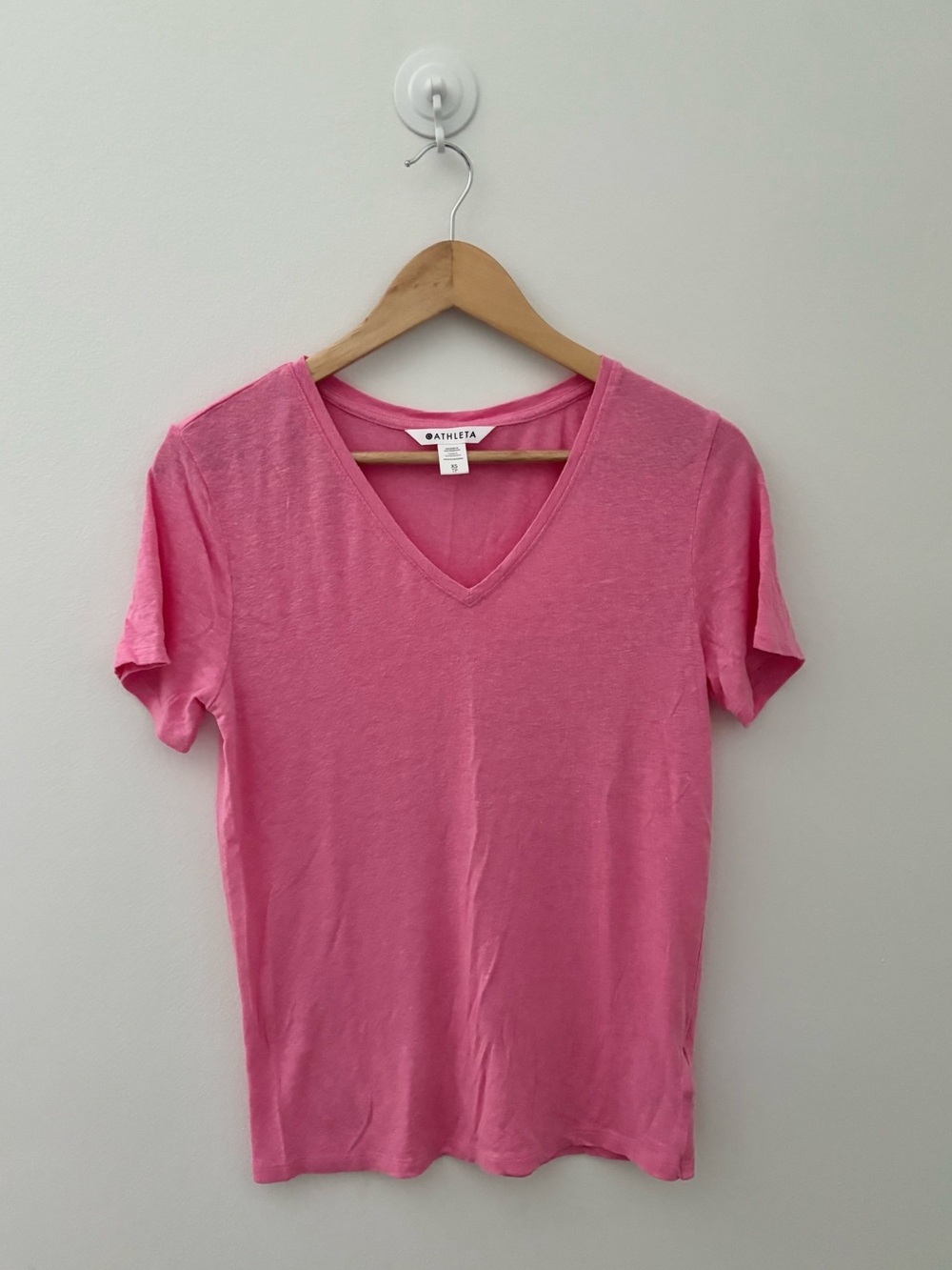 Athleta Pink V-Neck Short Sleeve Tee